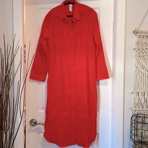 3/$25 - NEVER WORN H&M red shirt dress, size S
